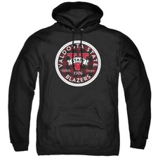 Valdosta State University Adult Pullover Hoodie Plaid Badge, Black, S-3XL