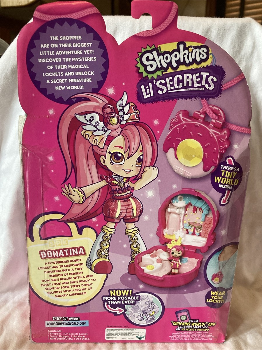 Shopkins Lil' Secrets Shoppies Donatina with Her Secret Locket Teeny  Shoppie
