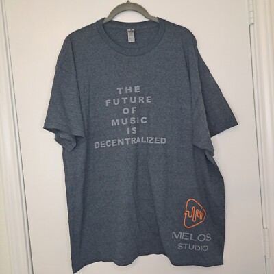 The Future Of Music Is Decentralized Tee T-Shirt Size XL Melos Studio