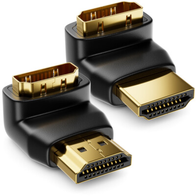 2x deleyCON HDMI Winkel Adapter 90° + 270° Kabel Verbinder 4K UHD 2160p HDR ARC