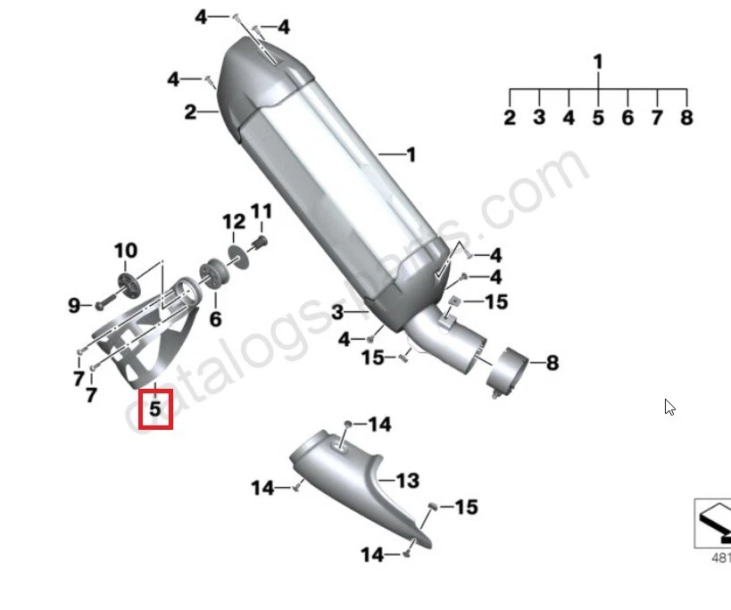 Sujetadores abrazadera de escape silenciador de sujeción de banda BMW R1200GS R1250GS 18517727904 Foto 3 de 3
