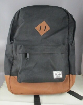 herschel black and brown backpack