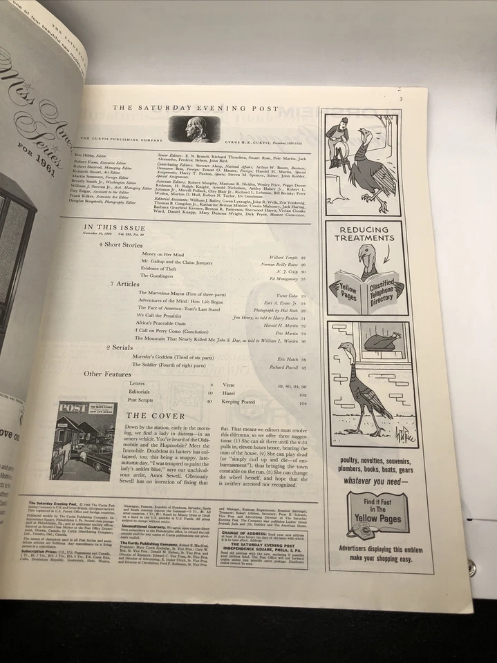 The Saturday Evening Post November 26 1960 The Mayo Clinic Story, Newsstand - Image 2 of 4