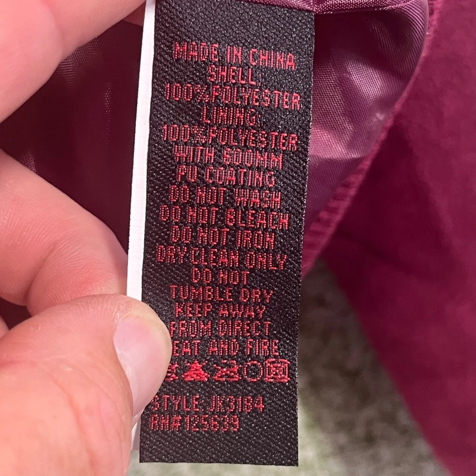 Yoki Jacket Junior Womens Medium Red Burgundy Quilted Zip Up Bomber NWT - Image 4 of 4