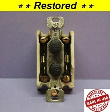 💡Vintage Push Button Light Switch, 3-Way Porcelain Bakelite, Paulding, Restored