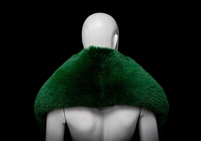 Emerald Green Fox Fur Women's Stylish Oversize Scarf Boa Stole