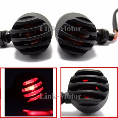 KEEPDSGN Universal Motorcycle LED Light Set - Black Turn Signals & Brake/Running/Tail Lights
