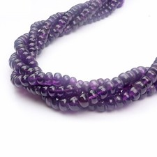 Natural Amethyst Beads 8 Inch Strand 7-8 MM Beads Smooth Rondelle Gemstone Beads