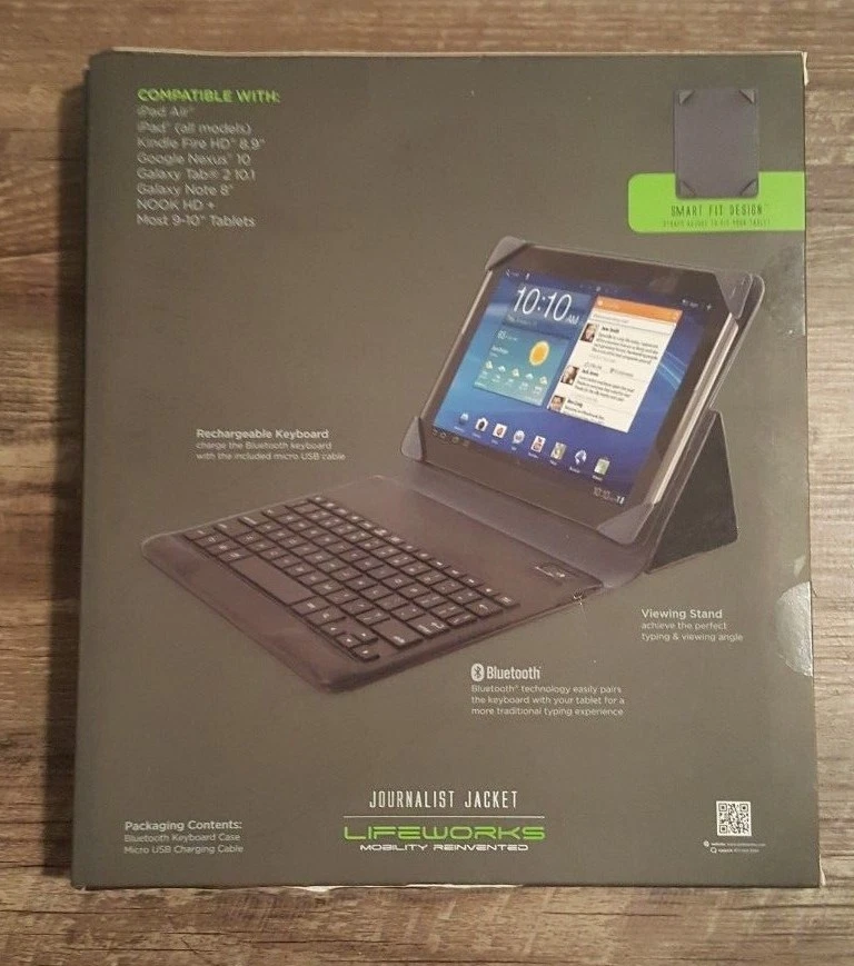 Lifeworks Universal Bluetooth Keyboard/Journalist Jackets For Tablets -9-10" Tab - Image 2 of 2