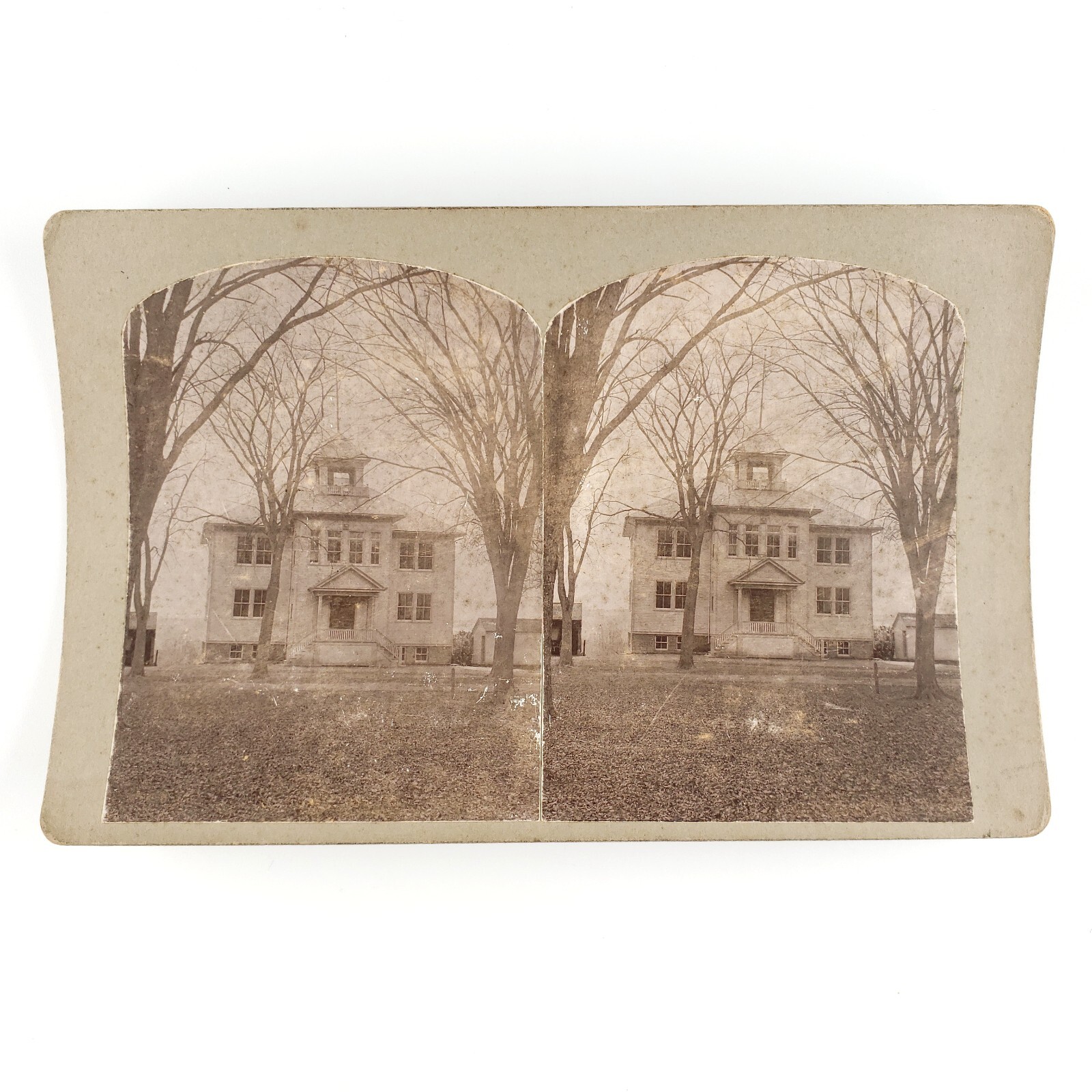 Plymouth Connecticut School Building Stereoview c1902 Antique Photo