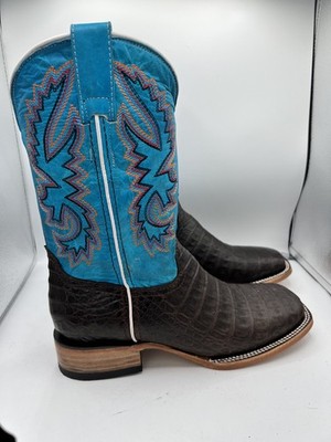 Exotic Caiman back dark brown Color Men s Boots Size 9.5