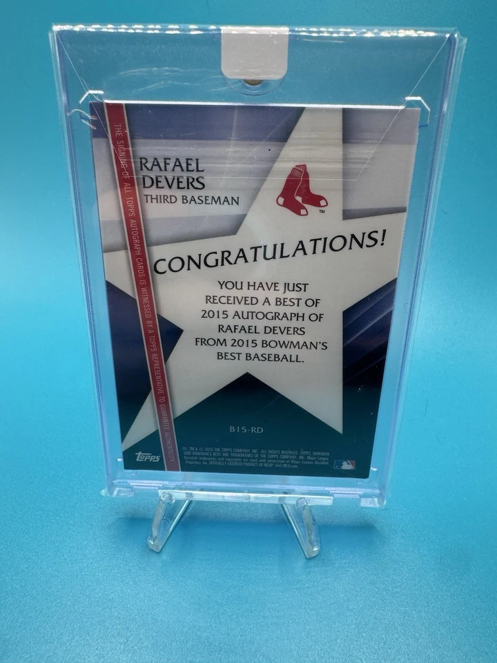 2015 Bowmans Best Green Rafael Devers ROOKIE Auto Red Sox 46/99 - Image 4 of 4