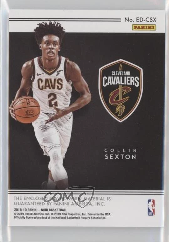2018-19 Panini Noir Elegant Décor Rookie Jerseys /65 Collin Sexton #ED-CSX RC - Image 2 of 2