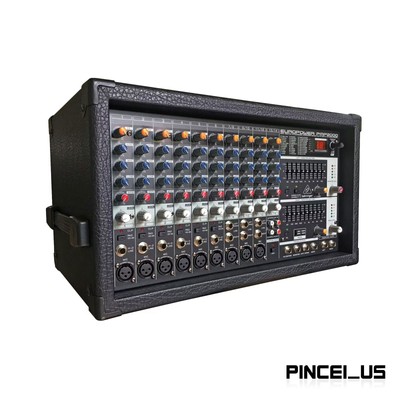 PMP2000 1000W 14-Ch Active Audio Mixer Ultra-low Noise 2x350W Stereo Processor