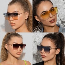 Fashionable Metal Edges Pilot Sunglasses Designer Shade Glasses Square Eyewear