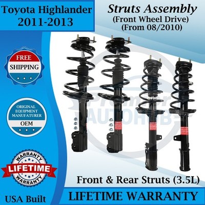 Monroe OEM Front & Rear Struts For 2011-2013 Toyota Highlander 2WD 9yr Warranty