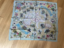 Vintage Deutschland Germany Scarf Souvenir Map Crest 25 X 29  