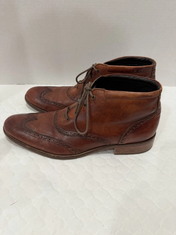 Cole Haan Chukka II Wingtip Leather Ankle Boots Brown  Mens 13 - Image 4 of 4