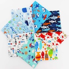 8Pcs Ocean Quilting Cotton Fabric Fat Quarters Bundles Clearance for Sewing Patc