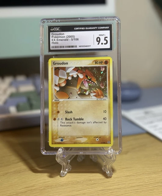 CGC 9.5 MINT GROUDON 5/106 HOLO 2005 POKEMON EX EMERALD POP 8
