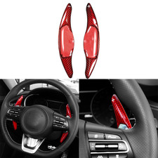 Rot Echt Carbon Faser Lenkrad Schaltwippen Verlängerung Für Kia Stinger 2017-24