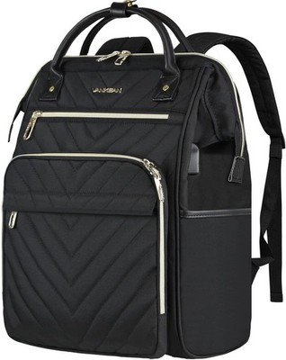 VANKEAN 17 Inch Laptop Backpack for Women Men 17.3 inch, Quilted Black 
