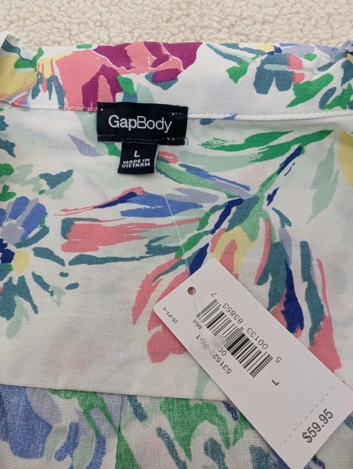 Nuevo Camisón Gap Body Floral Algodón Crujiente Popelina Precio de venta sugerido por el fabricante 59,95 USD Foto 4 de 4