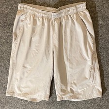 Nike Dri-Fit Shorts Mens S Light Gray Elastic Waist Zipper Pocket Mesh Liner