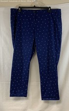 Talbots Navy Blue Anchor Print Relaxed Chino Pants Women's Size 12W