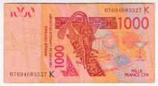2003 West African States 1000 Francs 07694083527 Paper Money Banknotes Currency
