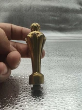 Brass Finish Cast Metal Fluted Crown Design Lamp Finial - w/ Reducer : Regency