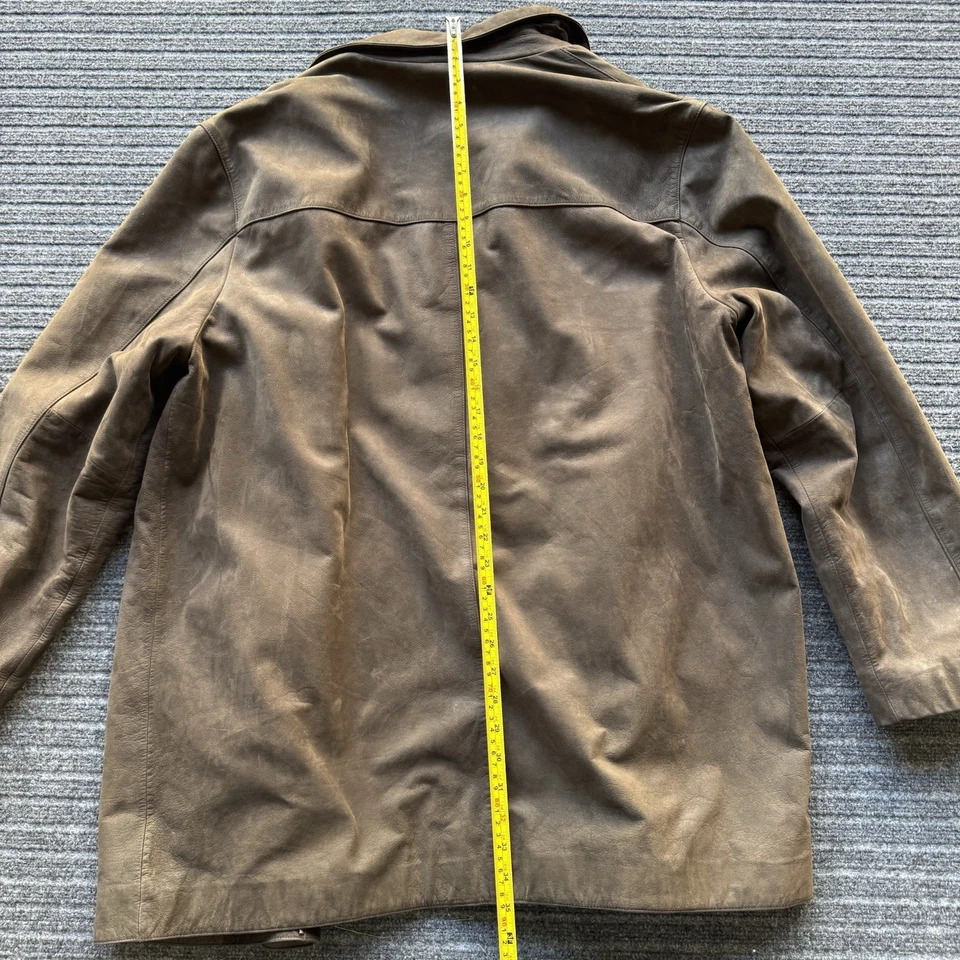 Chaqueta Abrigo Tasso Elba Cuero Marrón Gamuza Para Hombre XL Abotonada Foto 3 de 4