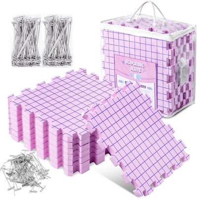 Knitting Blocking Mats and Pins, Interlocking Blocking Boards for Crochet