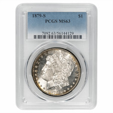 1879S Morgan Silver Dollar $1 PCGS MS 63
