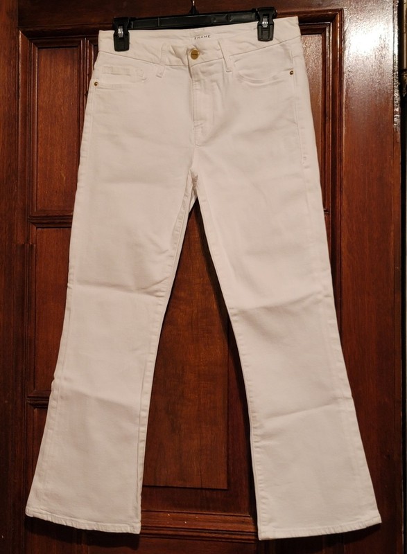 NWOT FRAME Le Crop Mini Boot Jeans Blanc Size 28- Original Price $238.00