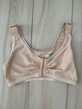 Marena Recovery Bra Womens Large Beige Post Surgical Compression Front Closure