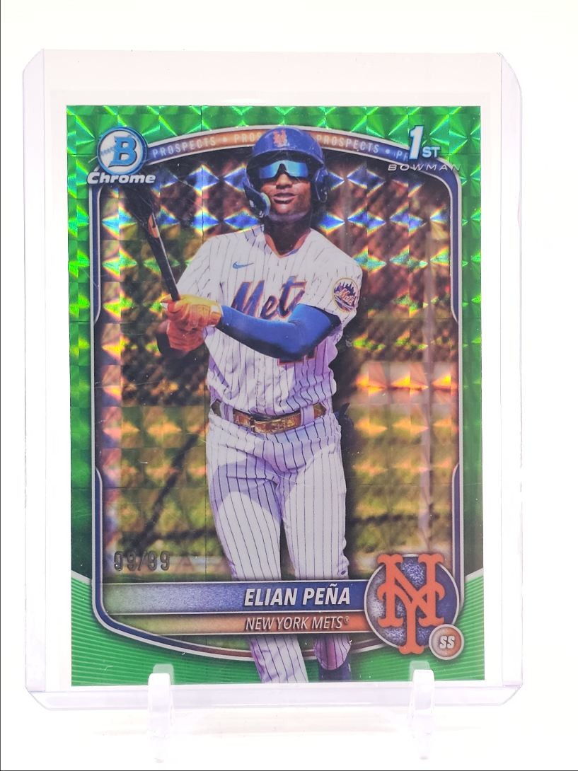ELIAN PENA 2025 BOWMAN CHROME 1ST GREEN GEOMETRIC REFRACTOR /99 Q4339