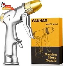 FANHAO Upgraded Garden Hose Nozzle Sprayer, 100% Heavy Duty Metal Handheld Water