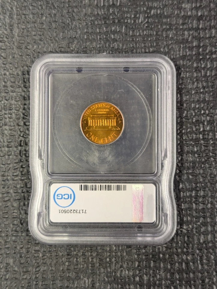 1967 SMS MS 69 RD Lincoln Memorial Cent ICG -Special Mint Set 1c New White Label - Image 2 of 4