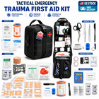 Portable Trauma First Aid Kit with Tourniquet for Hiking, Car & Home