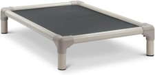 Kuranda Chewproof Elevated Pet Bed-Almond PVC-25"x18"-Heavy Duty Vinyl-Smoke