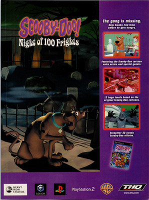 Scooby-Doo! Night of 100 Frights PlayStation 2 GameCube Magazine Ad 2002 Purple