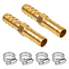 1/4 Barb Fitting, Brass Hose Barb Union Splicer, Heavy-Duty Hose Repair Kit f...