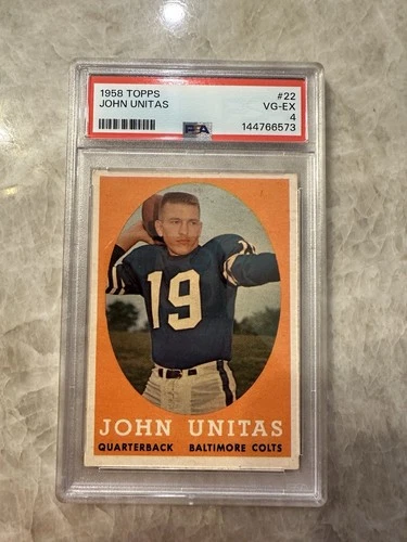 1958 Topps - Johnny Unitas #22 Baltimore Colts NFL Football PSA 4 VG-EX Card