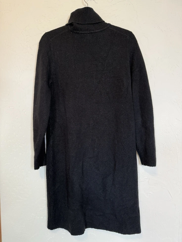 J Crew Women’s M Black Wool Blend Turtleneck Sweater Dress - Image 2 of 4