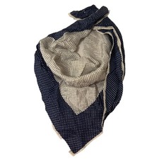 Vintage Vera Neumann Scarf - Signed - Blue White - Polka Dot
