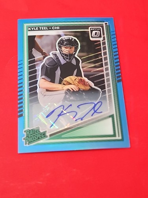 #ad #ad Kyle Teel 2025 Panini Donruss Optic Carolina Blue Auto 3 35 Chicago White Sox $19.98