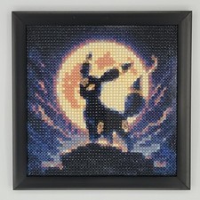 Pokemon Diamond Painting Art - Umbreon Moon Pose with 6" x 6" Black Frame