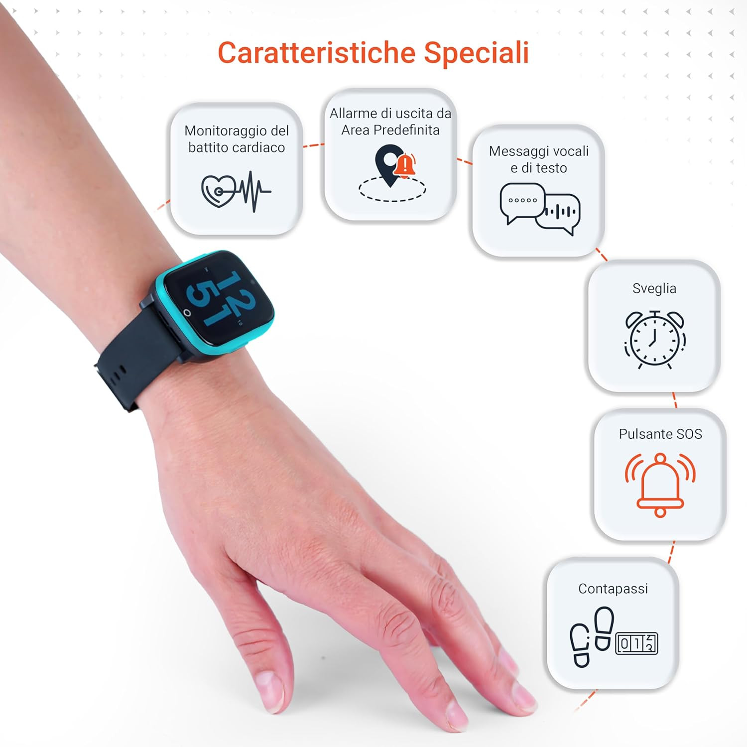 PAJ Smartwatch 4G per Bambini – GPS in Tempo Reale, Allarme SOS, Fotocamera, Mes - 4