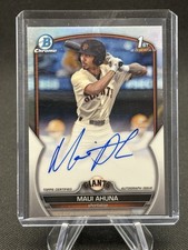 2023 Bowman Draft 1st Chrome Refractor Auto /499 Maui Ahuna #CDA-MAH Giants